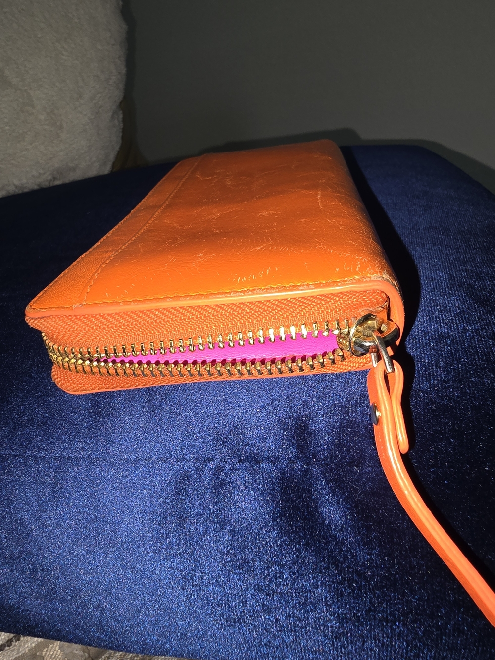 Kate Spade New York Orange Zip Wallet W/ NWT BANGLE - Picture 8 of 10